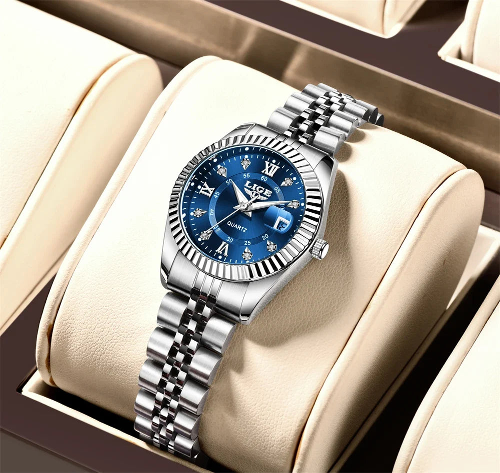 Women's 27mm Fluted Bezel Quartz Date Watch