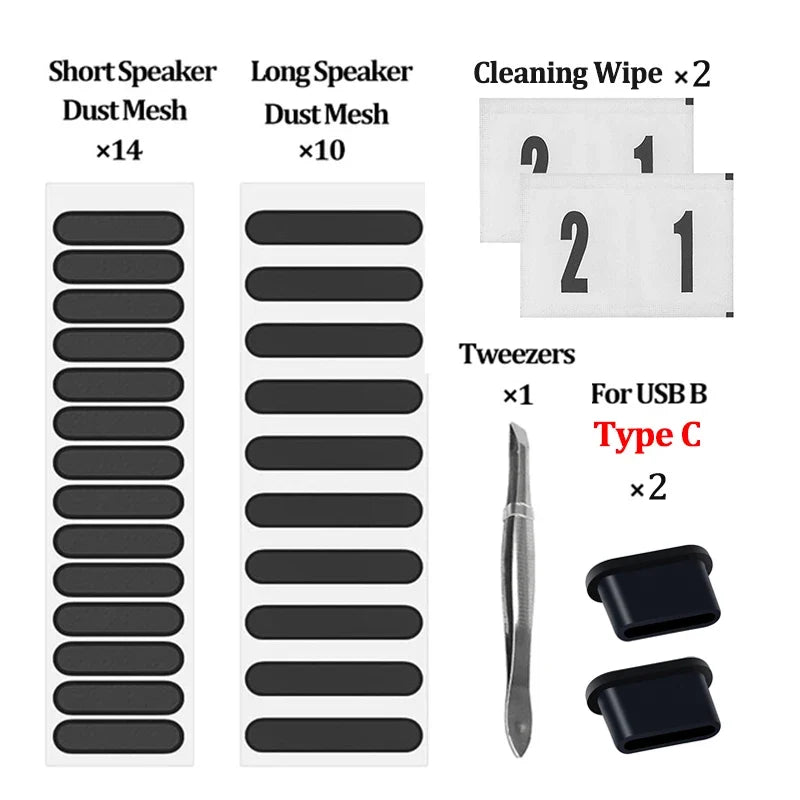 Universal Phone Dustproof Net Stickers Speaker Mesh for iPhone Samsung Anti Dust Net Sound Hole Charging Port Dust Cover Plug