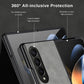 For Samsung Galaxy Zfold4 Zfold3 Zfold Z Fold 5 4 3 Fold5 Fold4 Fold3 5G Silicone Shockproof Bumper Sheepskin Leather Case