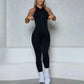 Women’s Sleeveless Zipper Jumpsuit Gym Wear