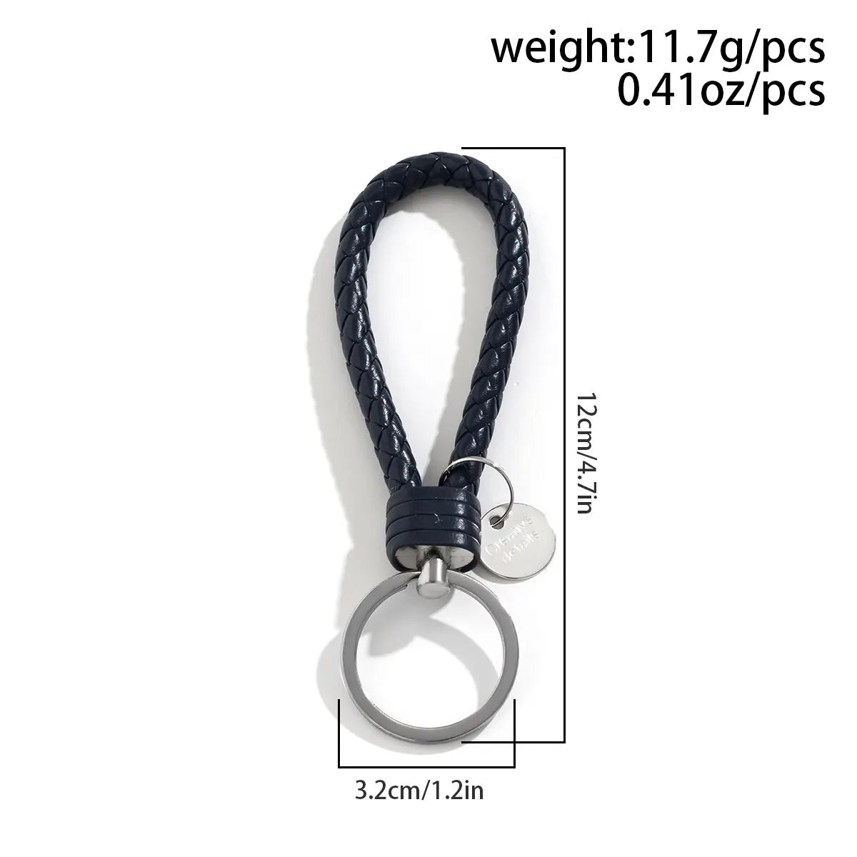 2Pcs/Set PU Leather Braided Woven Rope Keychain DIY Bag Pendant Key Chain Holder Key Car Trinket Keyring Men Women Gift Jewelry