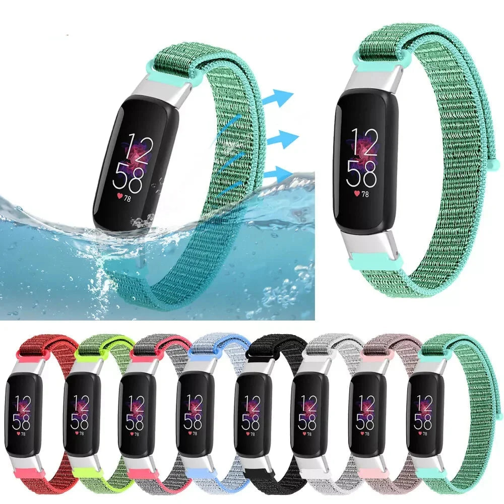 Fitbit Luxe Nylon Sport Loop Band, Hook-and-Loop