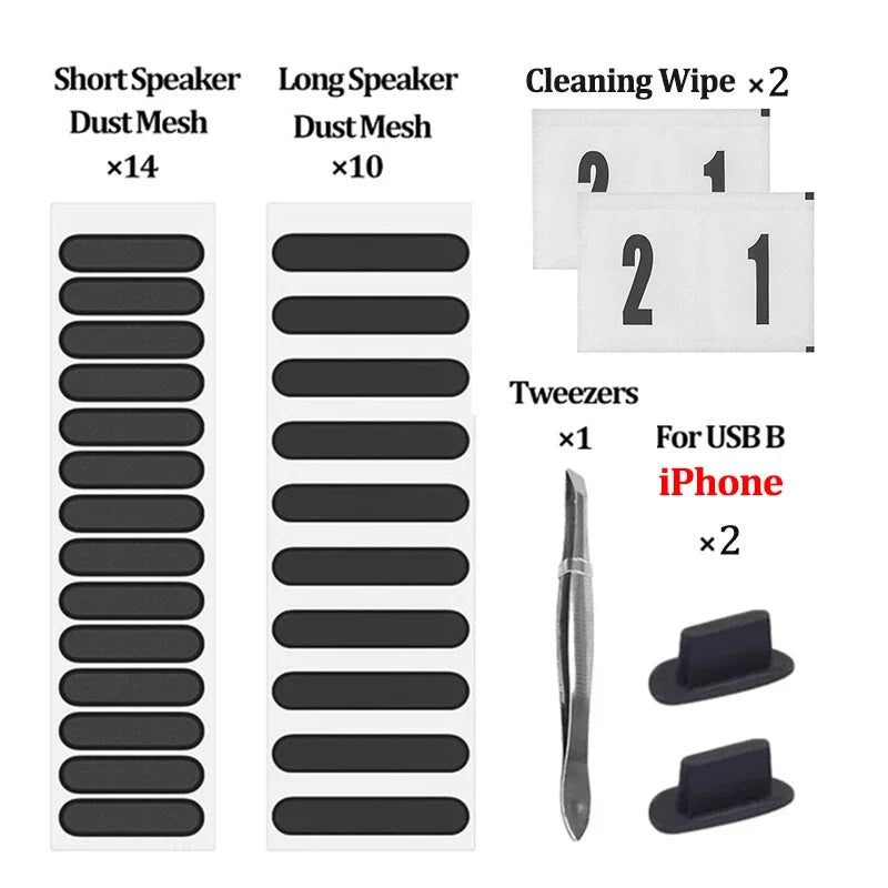 Universal Phone Dustproof Net Stickers Speaker Mesh for iPhone Samsung Anti Dust Net Sound Hole Charging Port Dust Cover Plug