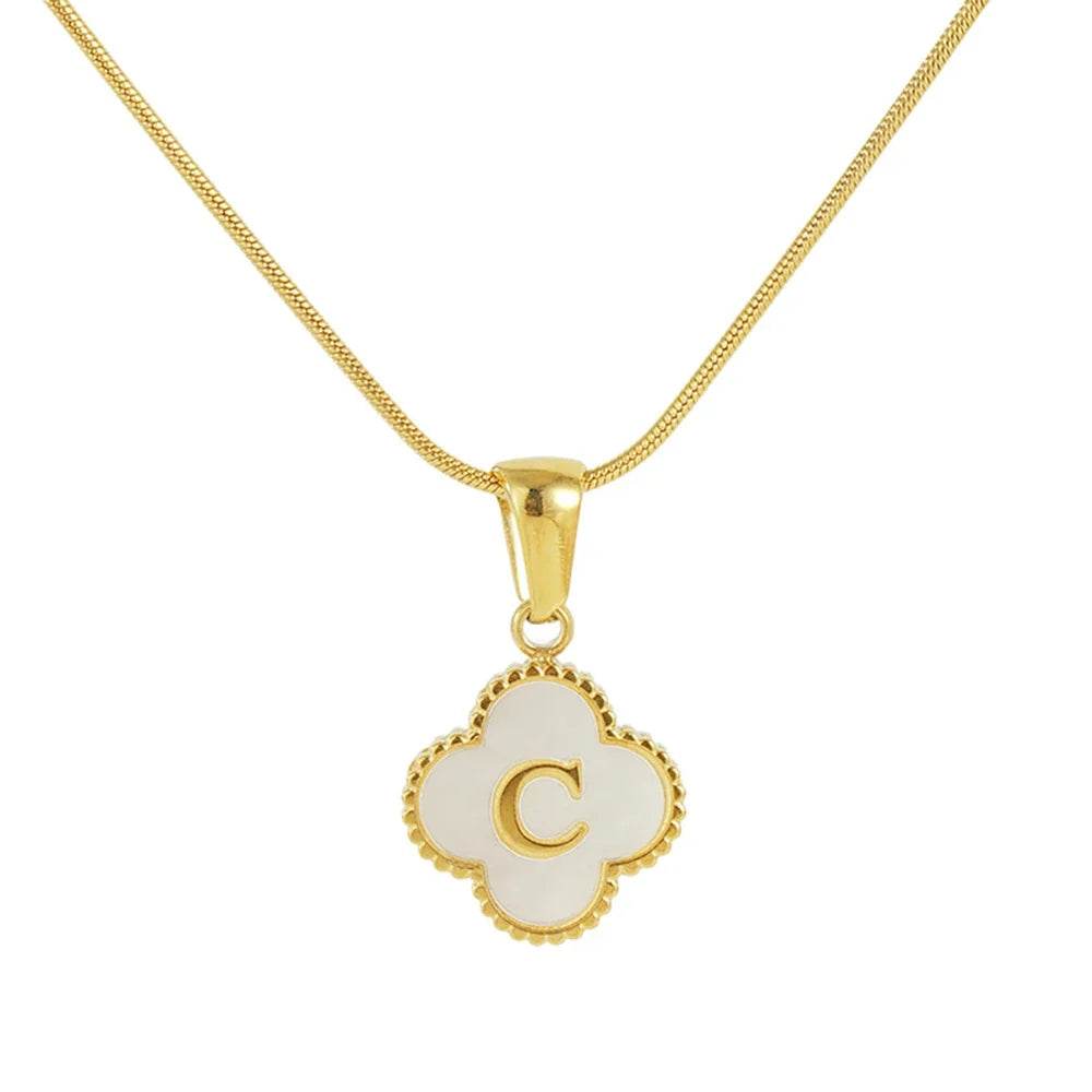 Lucky Clover Stainless Steel Pendant Necklace