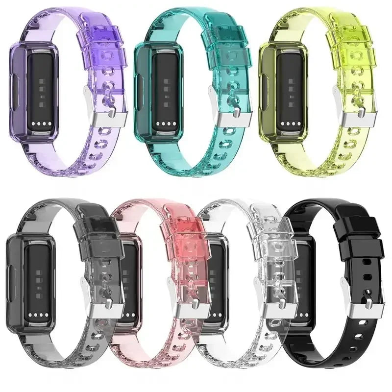 Fitbit Luxe Clear Band with Built-In Case, Translucent Colors