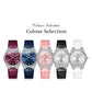 Women's Crystal Bezel Leather Date Watch
