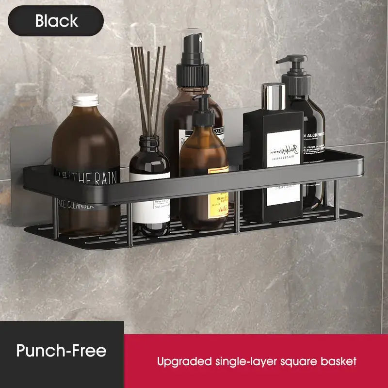 Easy Mount Bath Organizer: No-Drill Wall-Mounted Shelves