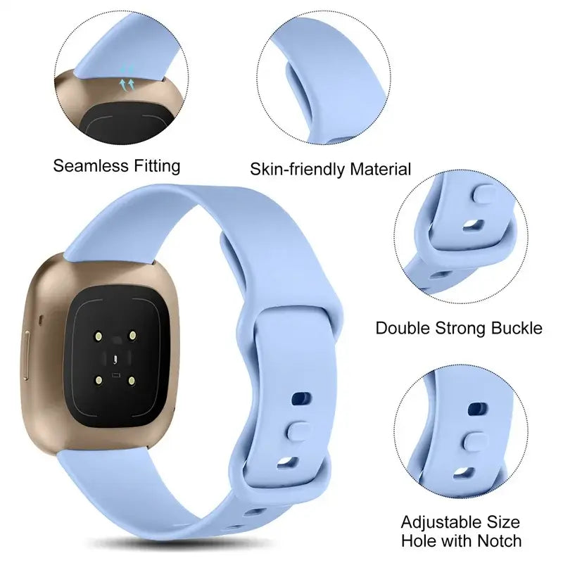 Fitbit Versa 4, Versa 3, Sense 2 & Sense Silicone Band, S or L