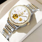 Women's Floral Openwork Automatic Bracelet Watch