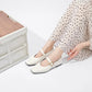 AIYUQI Mary Jane Shoes Female Genuine Leather 2026 New Snap Ballet Shoes Women Square Toe Flat Cowhide Ladies Shoes