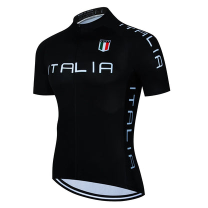 Mens Cycling Jersey Classic Black Cycling Racing Tops Short Sleeve