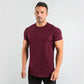 Cotton Plain Tops Tees Fitness Mens