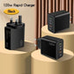 120W Fast Charger USB C Multi Ports PD Quick Charge 3.0 Wall Phone Adapter for iPhone Samsung Huawei Xiaomi Devices