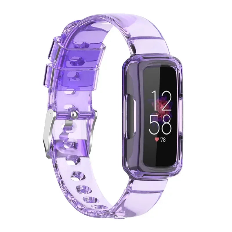 Fitbit Luxe Clear Band with Built-In Case, Translucent Colors
