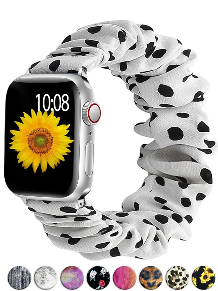 Apple Watch Scrunchie Band, Elastic Prints & Shimmer