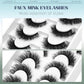 GROINNEYA Fake Lashes Fluffy Cat Eye Lashes 8D Fluffy Volume False Eyelashes D Curl Dramatic Thick Full Strip Faux Mink Lashes