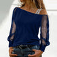 Woman Tshirts Long Sleeve Solid Colour Sexy Off Shoulder Tops Casual Streetwear T-shirt
