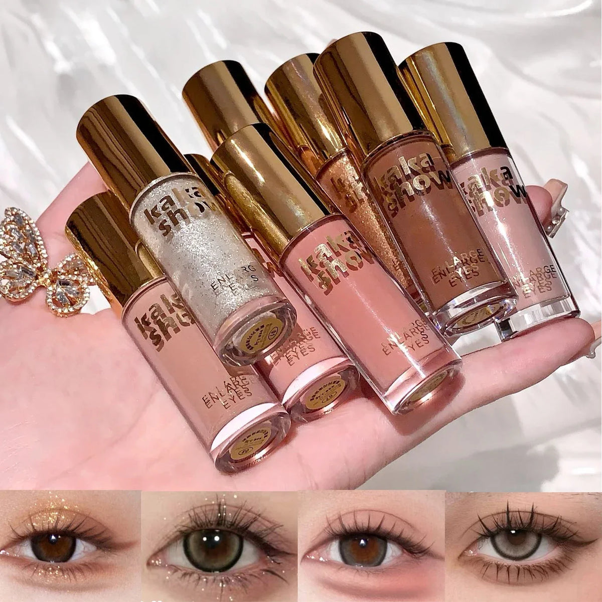 Kakashow Mist Eyeshadow Liquid Matte Pearlescent Shimmer Brightens Earth-colored  Liquid Eyeshadow, Complete Eyemakeup in 3 Min