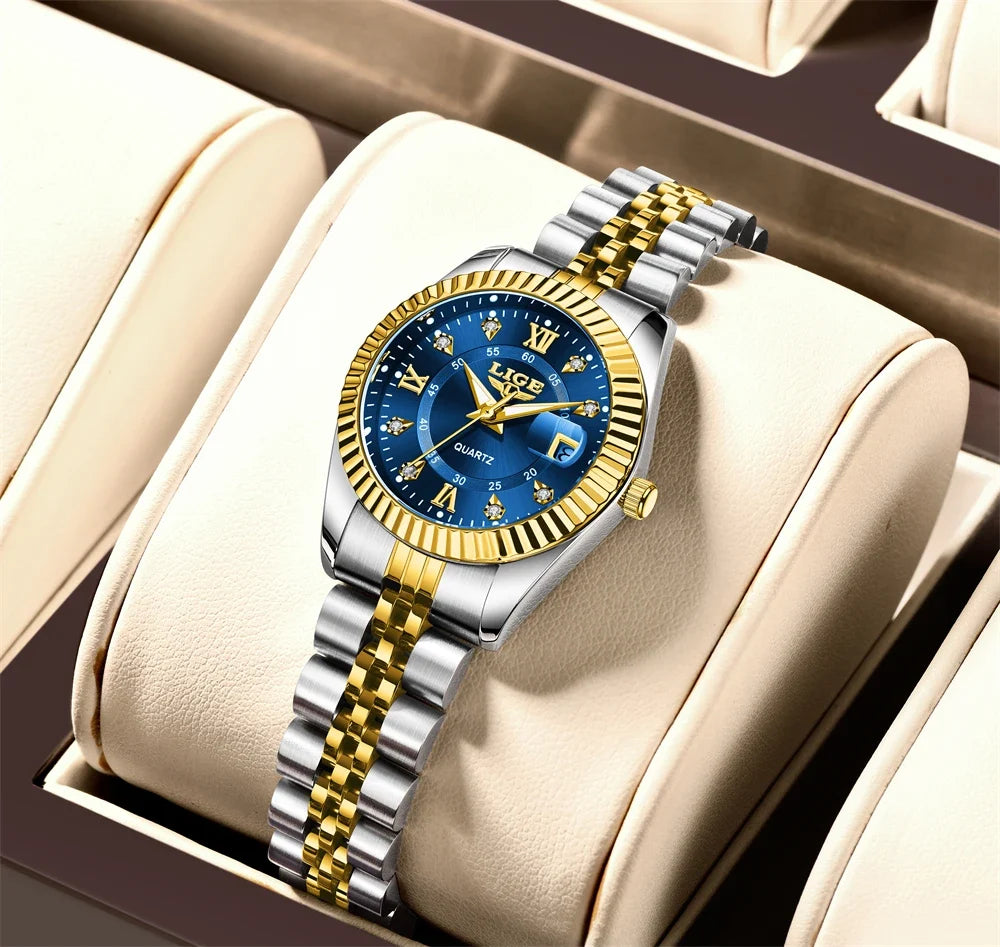 Women's 27mm Fluted Bezel Quartz Date Watch