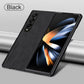 For Samsung Galaxy Zfold4 Zfold3 Zfold Z Fold 5 4 3 Fold5 Fold4 Fold3 5G Silicone Shockproof Bumper Sheepskin Leather Case