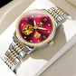 Women's Floral Openwork Automatic Bracelet Watch