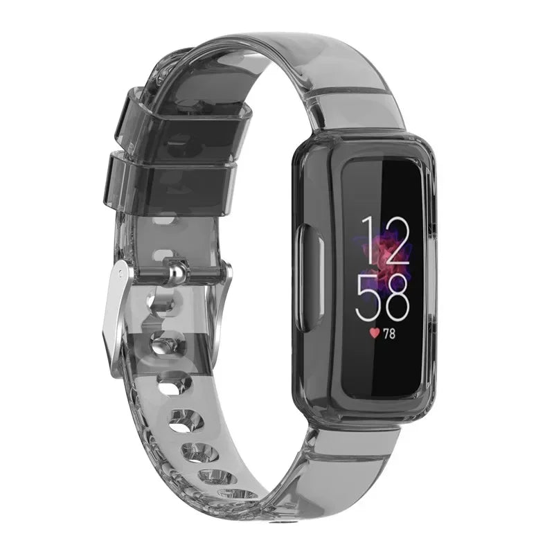 Fitbit Luxe Clear Band with Built-In Case, Translucent Colors