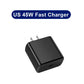 45W PD Charger For Samsung Galaxy S24 S23 S22 Type C Quick Charge USB C to Type C Cable Fast Charging Mobile Phone Wall Adapter
