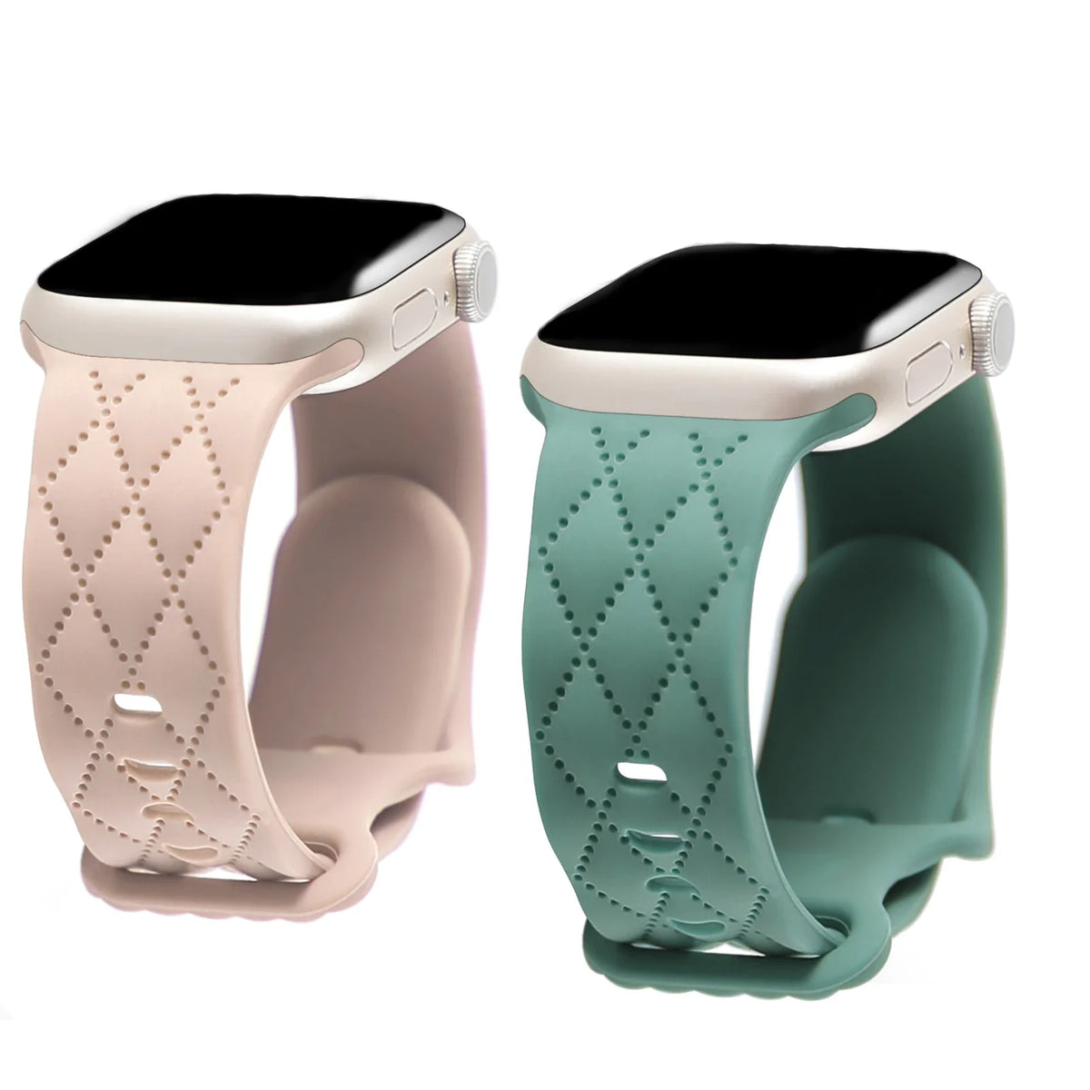 Apple Watch Quilted Diamond-Pattern Silicone Band