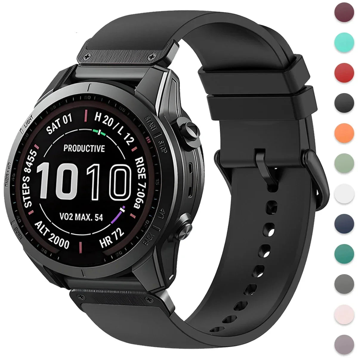 Garmin QuickFit 22/26mm Smooth Silicone Band with Buckle