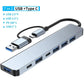 USB A Type C Hub Concentrator Docking Station Multi Adapter Card Reader Audio Multi-hub Dock Splitter For MacBook Air PC