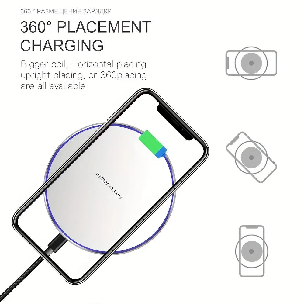 30W Wireless Charger Pad for iPhone 15 14 13 12 Pro Max X Samsung Xiaomi Phone Qi Chargers Induction Fast Charging Dock Station