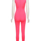 Women Tracksuit Slim Elastic High Print Figure Zipper Jumpsuit Y2K Sports