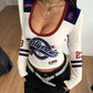 Y2K Racing Bustier Tee - Two Tone Moto Style