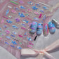 5D Metal Fish Nail Art Stickers Tiny Ocean Shoal of Fish Foil Waves Summer Beach Self Adhesive Decoration Manicure Decal DIY