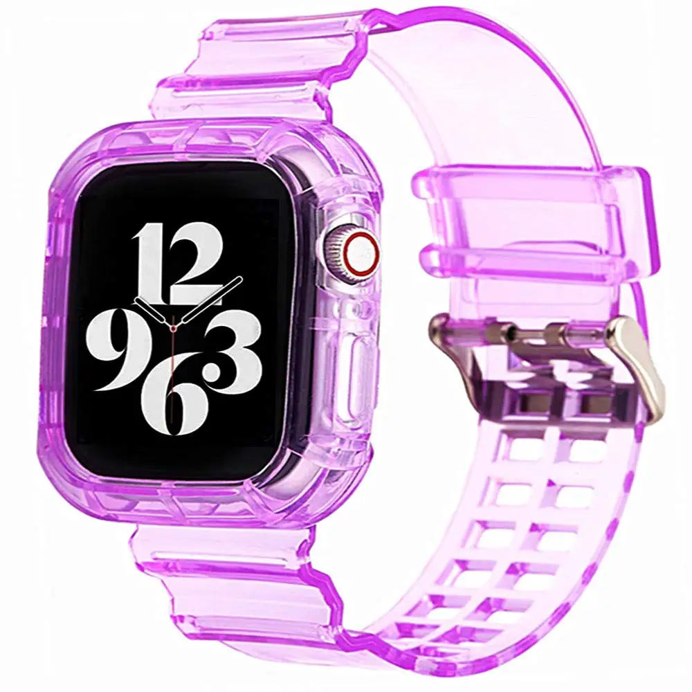 Apple Watch Transparent Silicone Band with Matching Case