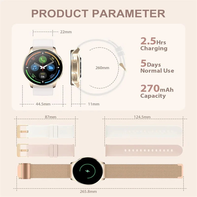 Women’s Smartwatch Call & Fitness Tracker 1.32" HD