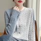 Long Sleeve Knitted O-neck Basic Thick Warm Cardigan