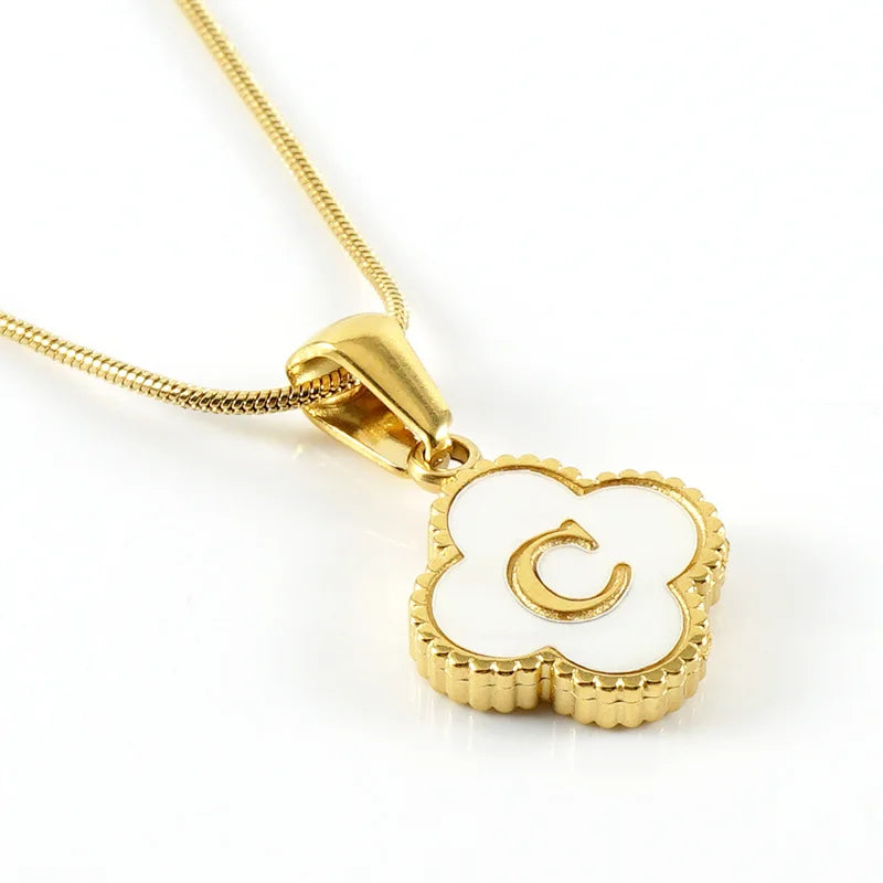 Lucky Clover Stainless Steel Pendant Necklace