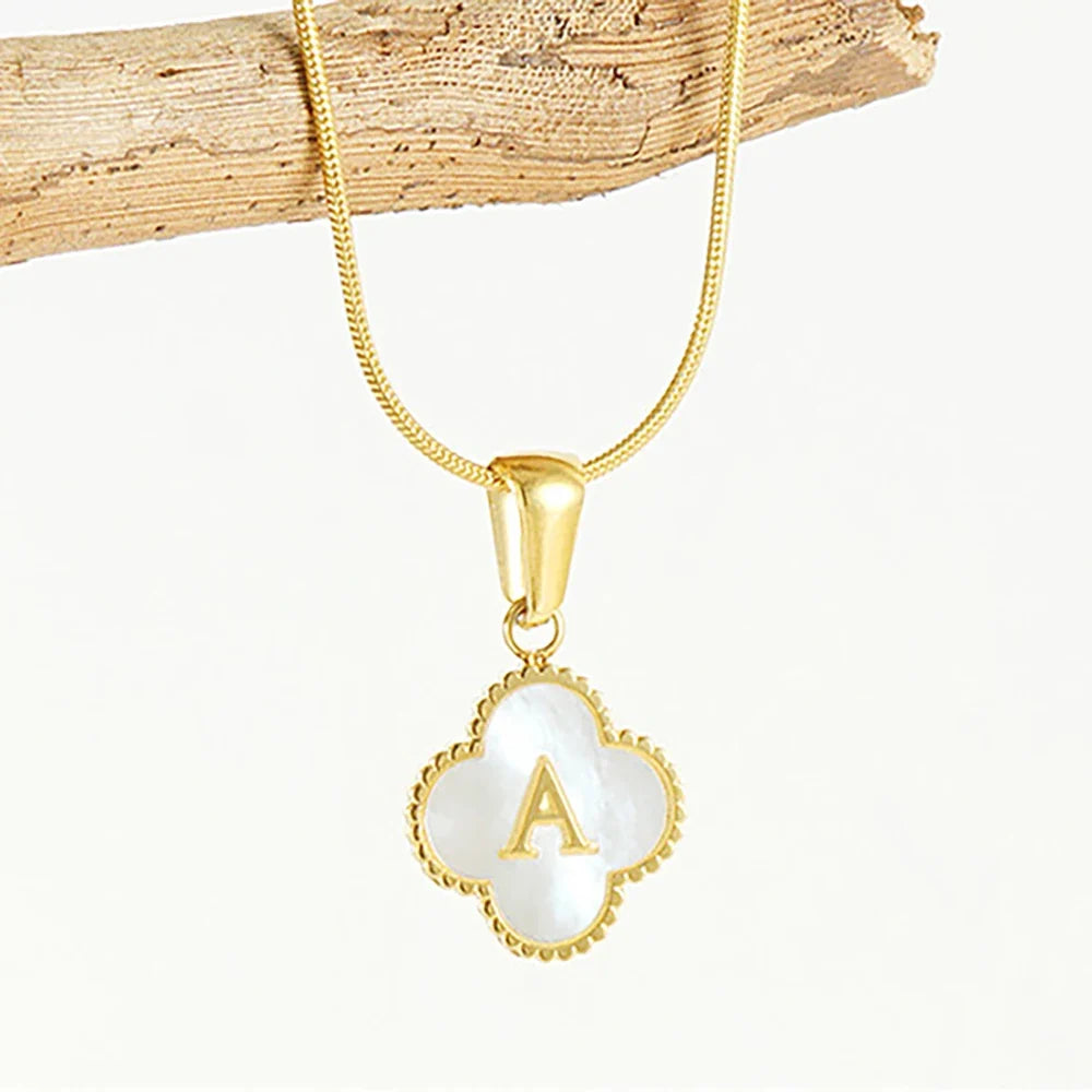 Lucky Clover Stainless Steel Pendant Necklace
