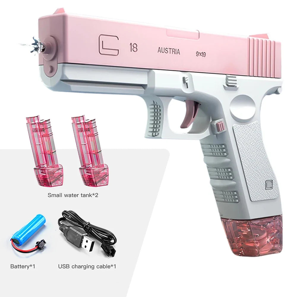 New Water Gun Electric M416 Pistol Shooting Toy Full Automatic Summer Beach Outdoor Fun Toy For Children Boys Girls Adults Gift