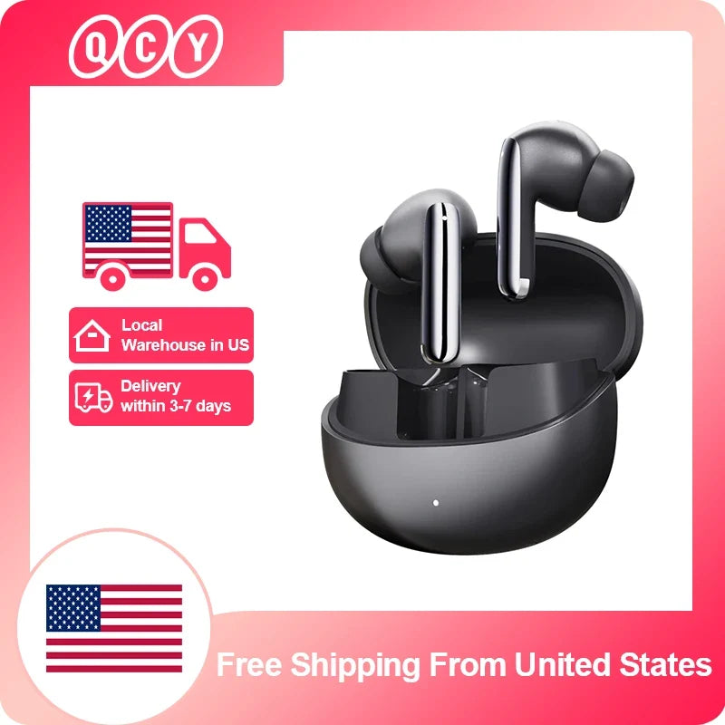 QCY MeloBuds Pro ANC Bluetooth 5.3 Earphones Wireless 46dB Hybrid ANC Hi-Res LDAC Earbuds 6 Mic Headphones 34H in-Ear Detection