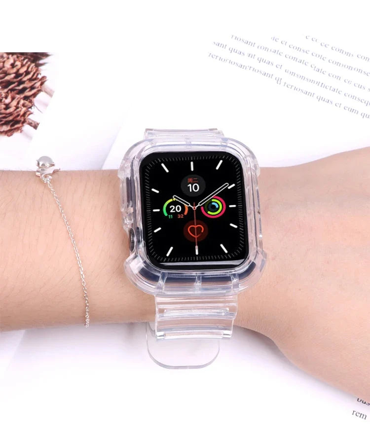 Apple Watch Transparent Silicone Band with Matching Case