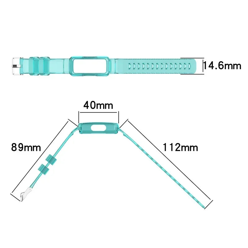 Fitbit Luxe Clear Band with Built-In Case, Translucent Colors