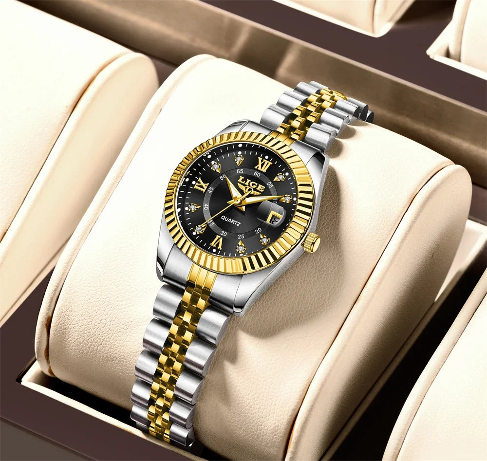 Women's 27mm Fluted Bezel Quartz Date Watch