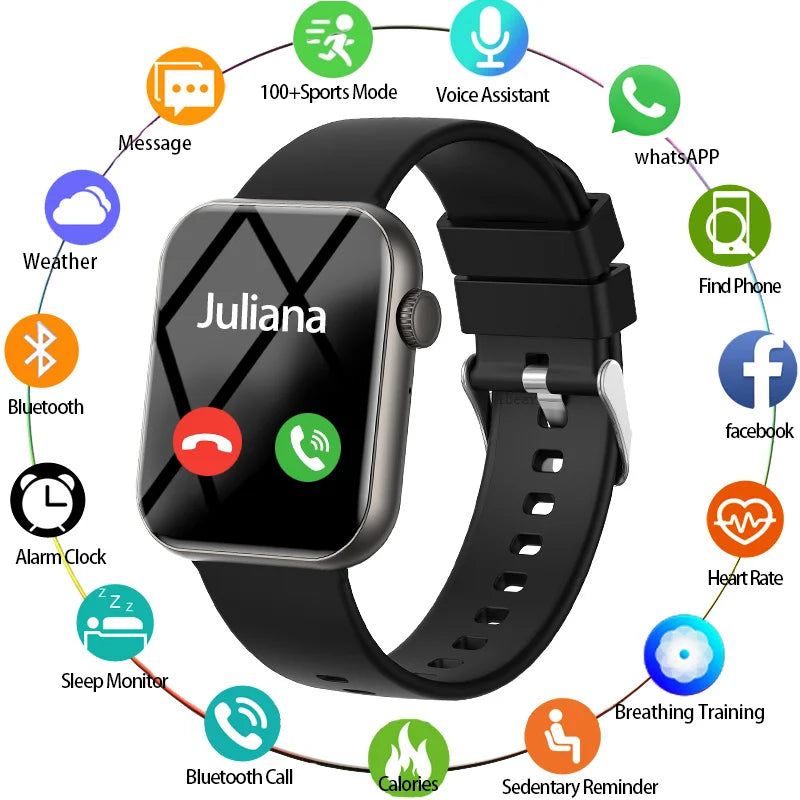 2025 New Sports Smart Watch Men Full Touch Screen Heart Rate Bluetooth Call 1.9 inch AI Voice IP68 Waterproof Smartwatch Women