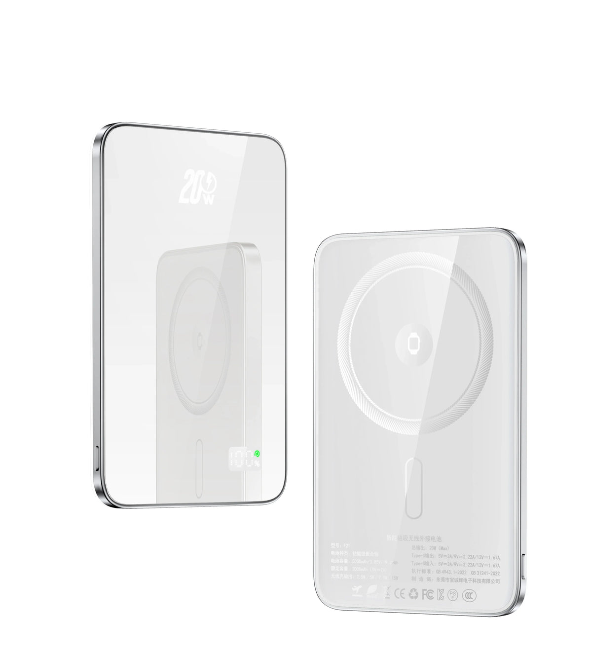 New Glass Material Power banks Portable Travel Powerbank Phone Charger External battery for Magsafe iPhone 16 15 14 13 Pro Max