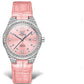 Women's Crystal Bezel Leather Date Watch