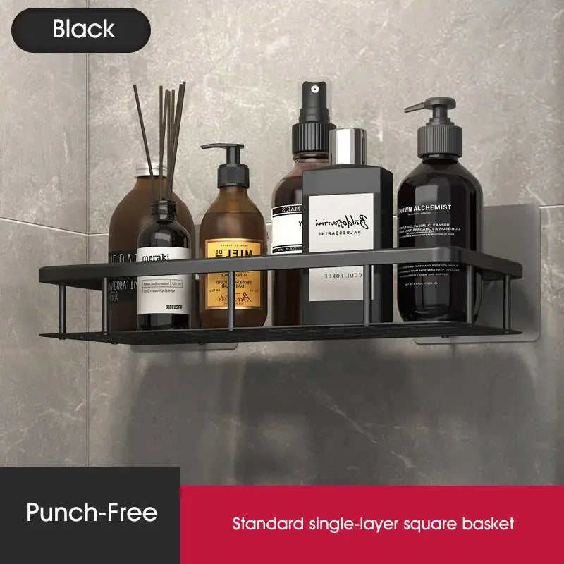 Easy Mount Bath Organizer: No-Drill Wall-Mounted Shelves