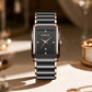 Women's Rectangular Ceramic Quartz Date Watch