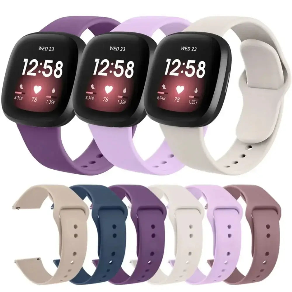 Fitbit Versa 4, 3, 2 & Sense 2 Soft Silicone Band, 15 Colors